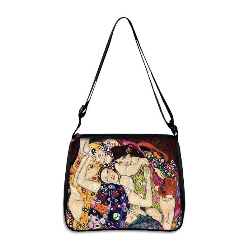 Famous Paintings Handbag Women Shoulder Bags Shopping Bag Canvas Pouch Zipper