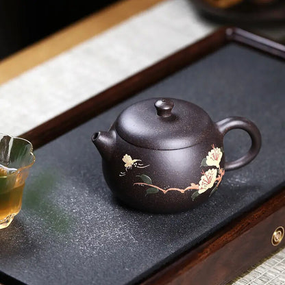 Yixing Purple Clay Teapot Painted TeaSet Cup Drinking Utensil Kettle Tea Gifts
