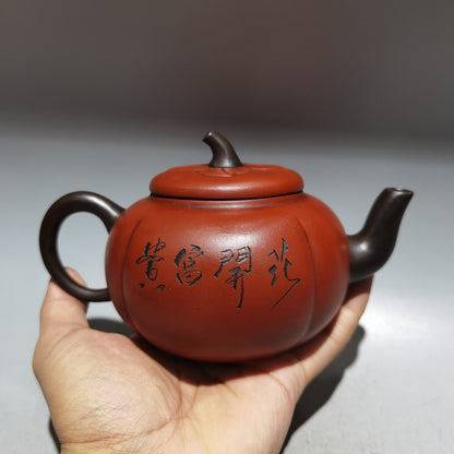 Chinese Yixing Zisha Clay Handmade Exquisite Teapot（花开富贵 低款：周桂珍）