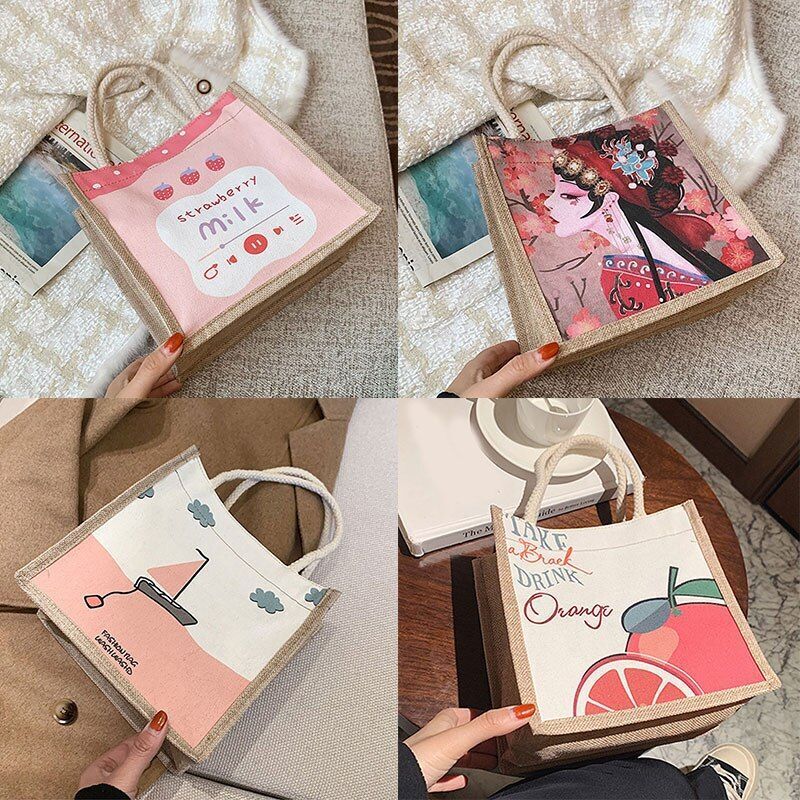 Women Canvas Shoulder Bag Small Cotton Handbag Crossbody Vintage Messenger Bags