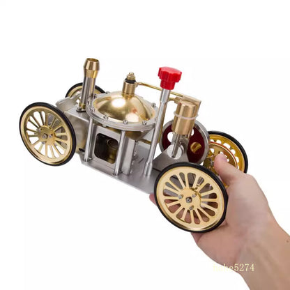 Vintage Live Steam-Powered Engine Vehicle Model Car Toys Desktop Collection Gift