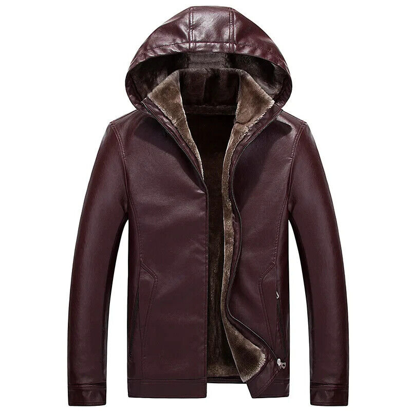 Mens Leather Jacket Coat Moto Casual Slim Leather Jackets 2023