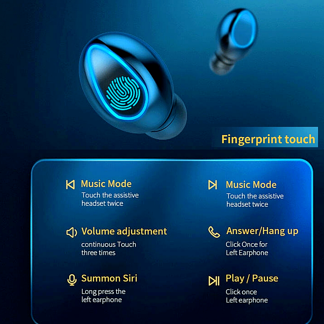 Bluetooth Earbuds for Any Smart Phone Cell Wireless Earphone IPX7 Waterproof US*