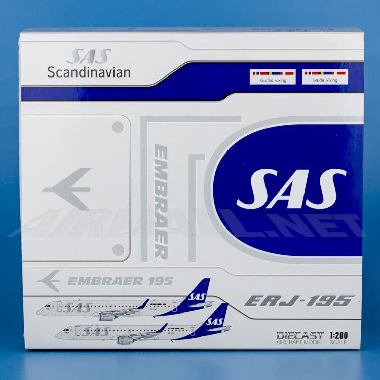 1:200 JC Wings Scandinavian Airlines ERJ-190-200LR Airplane Diecast Model