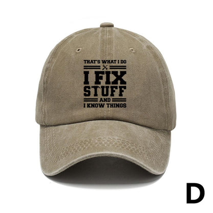I Fix Stuff and I Know Things Hat for Men Funny,2023 Retro Baseball Caps NEW
