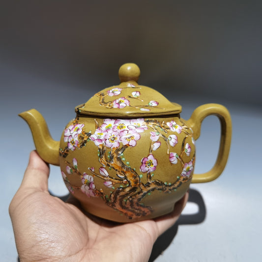 Chinese Yixing Zisha Clay Handmade Kung Fu Tea Exquisite Plum Blossom Teapot