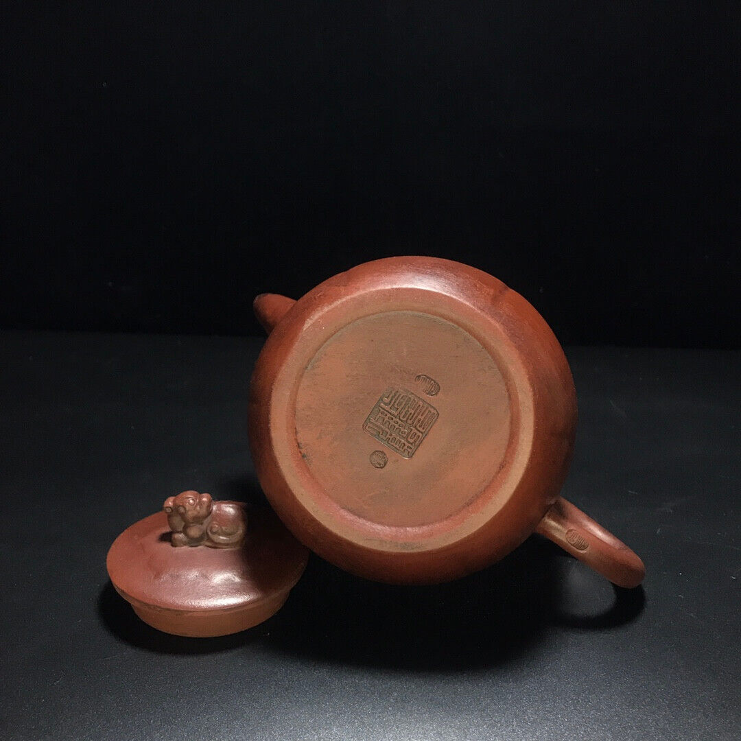 Chinese Yixing Zisha Clay Handmade Exquisite Teapot （狮圆 底款：顾景舟）