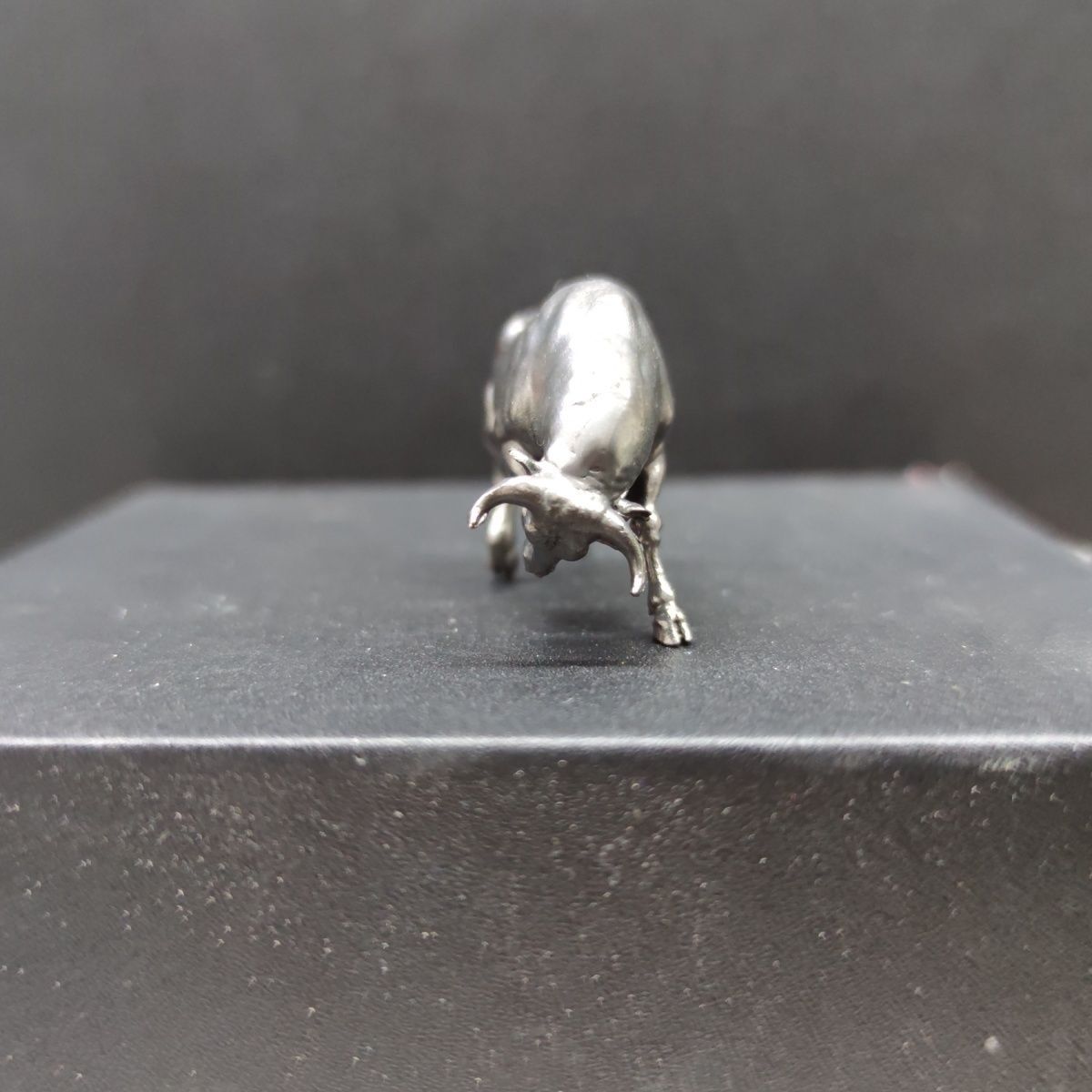 Pure Bronze Black Wall Street Bull Statue Model Ornaments Decor