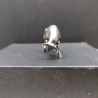 Pure Bronze Black Wall Street Bull Statue Model Ornaments Decor