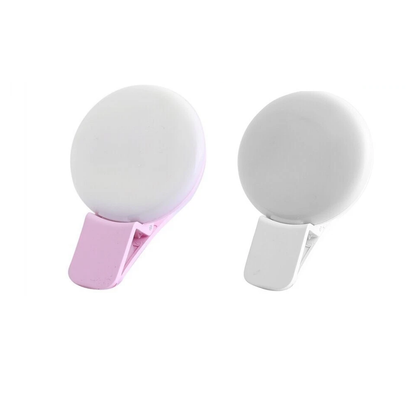 2x Portable LED Selfie Ring Light Mini Clip On 3 Mode Dimming Phone Photo Light