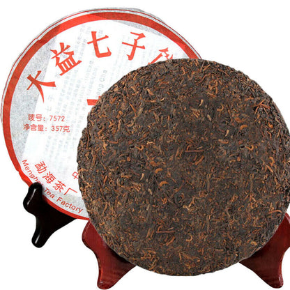 357g China Ripe Pu-erh Tea Cooked Puerh YunnanMenghai Dayi Grade 7572 Tea