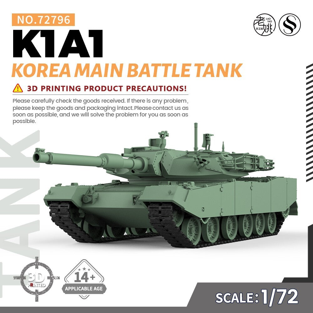 SSMODEL SS72796 1/72 25mm Military Model Kit Korea K1A1 Main Battle Tank