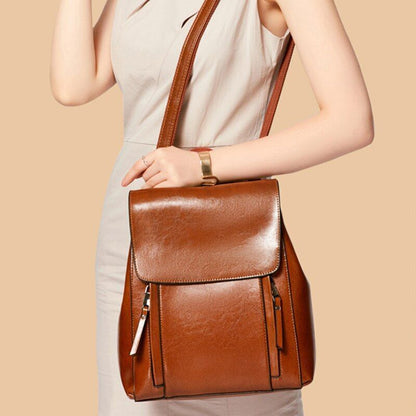 Genuine Leather Backpack Rucksack Crossbody Shoulder Messenger Bags 28*11*31 CM