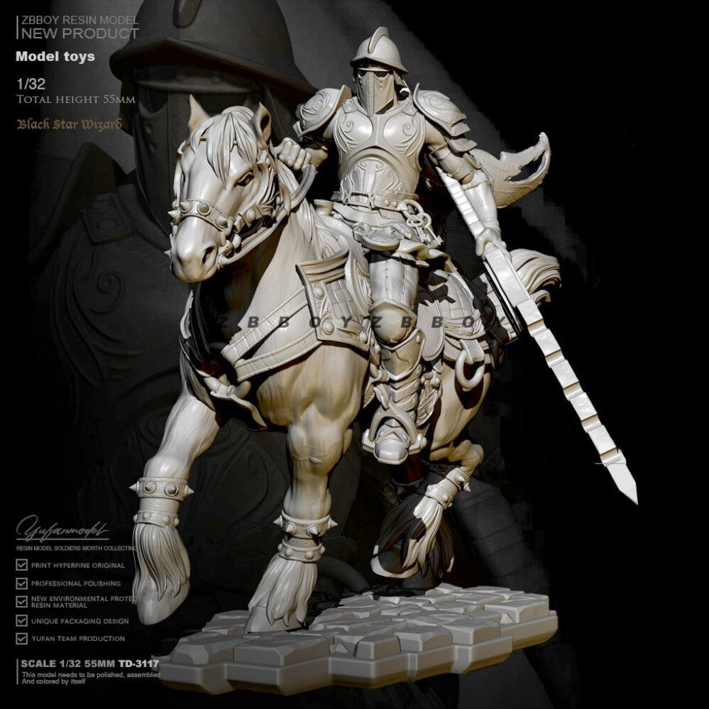 1/32 resin figures model Armored machete knight Unassembled unpainted