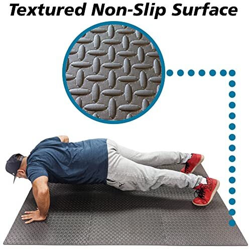 48 Sq Ft/12 Interlocking Foam Tiles ½" Thick Exercise Mat - Soft & Comfortable