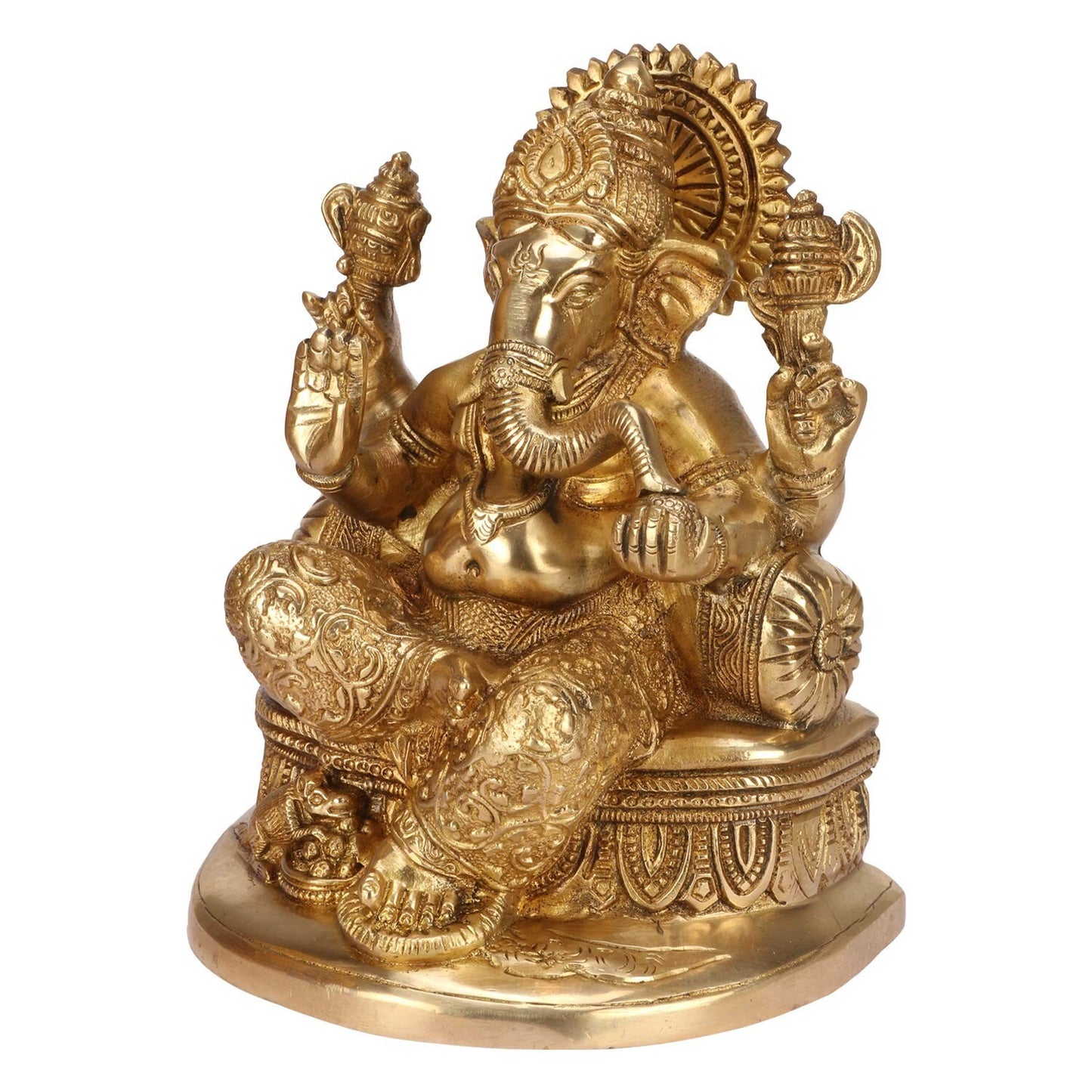 Hindu God Lord Brass Ganesha Statue Ganesh Idol for Home Decor Figurine
