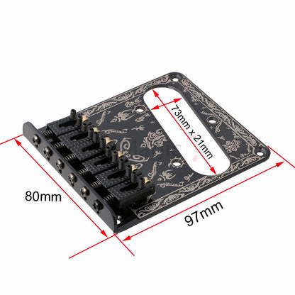 6 String Electric Guitar Saddle Volume Control Bridge Plate For Fender Tele