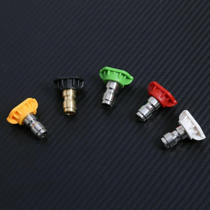 5pcs Pressure Washer Spray Tips Nozzles High Power Kit Quick Connect 1/4"