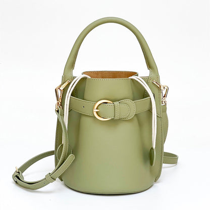 New Fashion Cowhide Bucket Bag Single Shoulder Crossbody Small Bag Leisure Bag