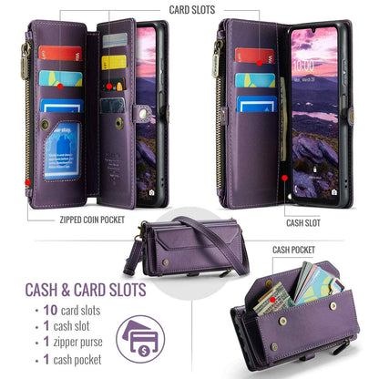 Crossbody for Samsung Galaxy A16 Case Wallet【RFID Blocking】with 10-Card Holder