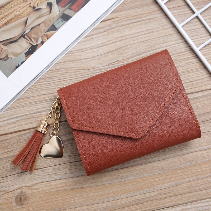 Fringed Wallet Synthetic Leather Three Fold Purse Card Purse Change Bags Pouches