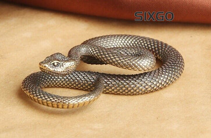 Brass Snake Animal Statue Small Sculpture Tabletop Figurine Home Decor Gifts
