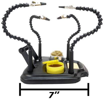 Helping Hands Flexible Gooseneck Arms with Flux, Brass Sponge, Solder Dispenser