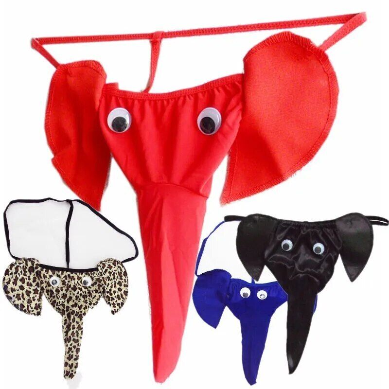 New G-string Sexy hombres diseño de elefante Calzoncillos elástico Tanga hombres