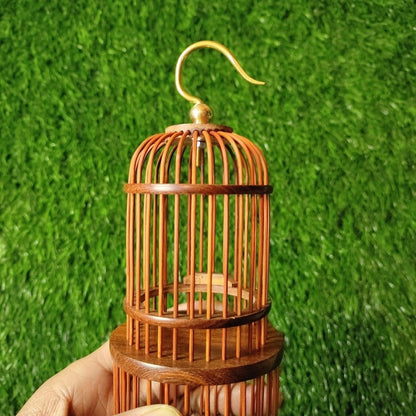 Handmade Double Layer Bamboo Cricket Cage Katydid Insect Pet Cage Decor 19.5cm