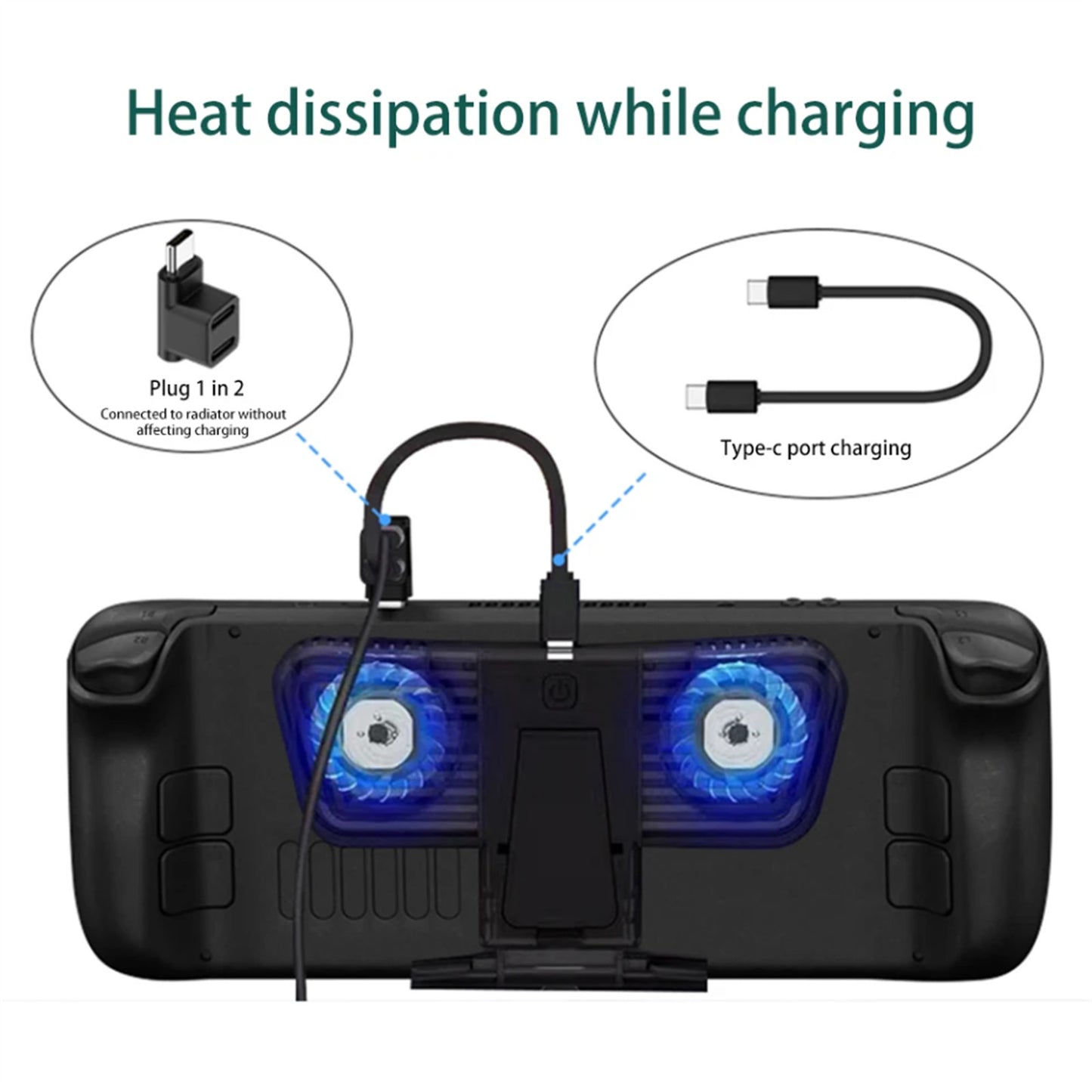 100W 2 Type-C Female to 1 Type-C Male Adapter For Steam Deck Game Console cc