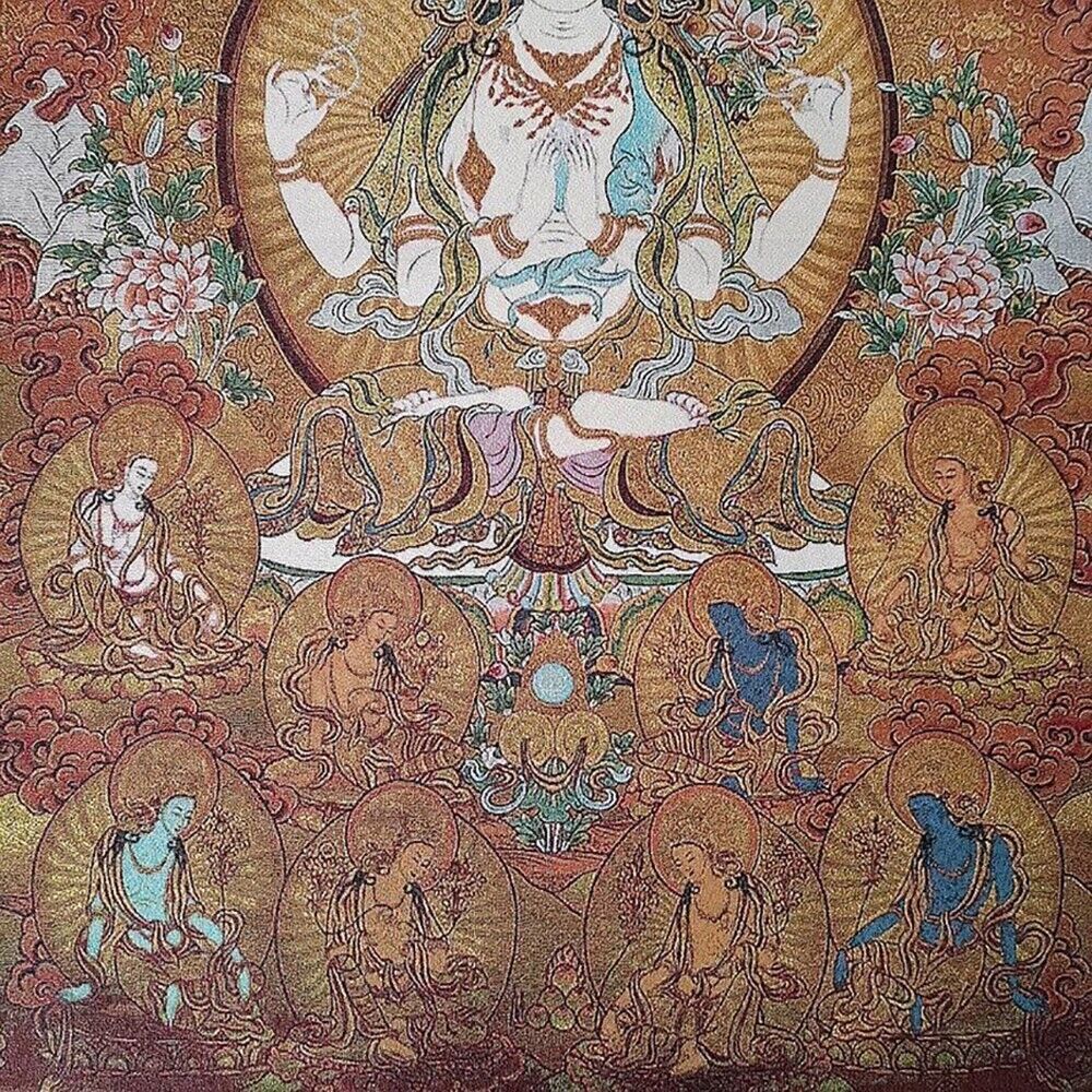 36 "Buddhist Tara Buddha Statue Tangka Silk Painting