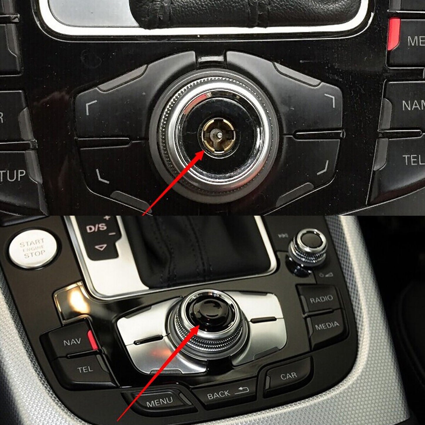 Joystick Control Center Button Cap Cover Knob Replacement For Audi A4 A5 A6 A8