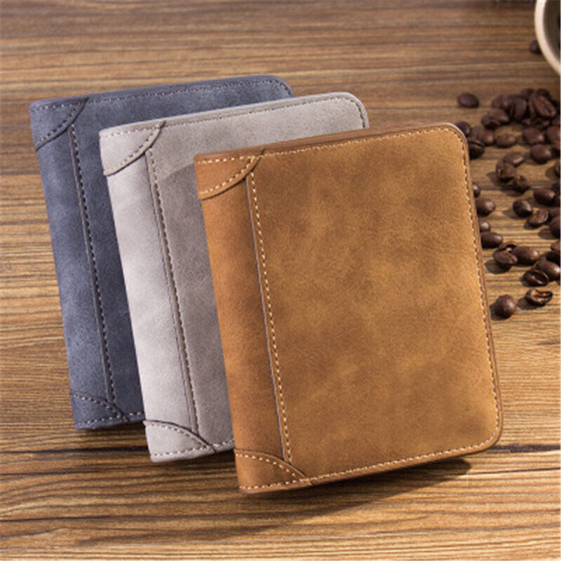 Purse Cash Men's Purse PU Leather Wallet Multi-card Holders Clamps Clip Billfold
