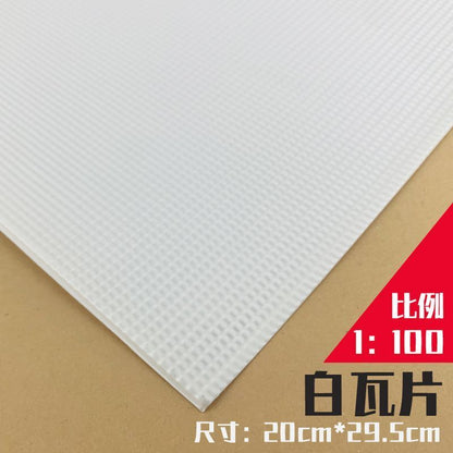Model Building Material 2Pcs Simulation PVC Roof Tile Wall DIY Scene Diorama Kit