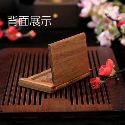 Wooden Folding Mirror 11.5×7cm with Comb Portable Mini Makeup Mirror for Women