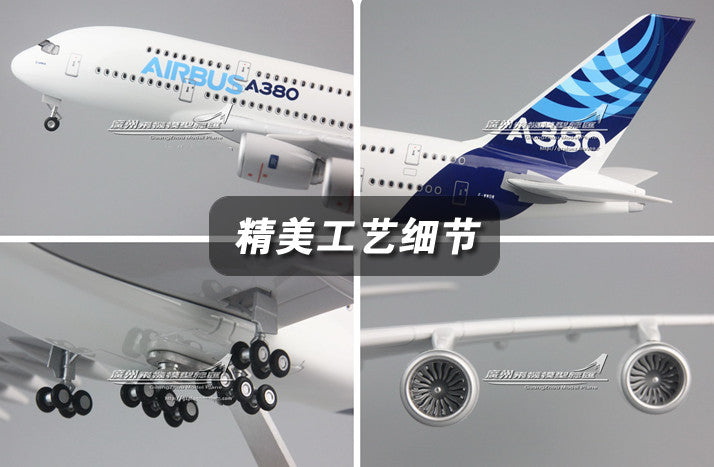 1:160 46CM AIRBUS A380 Passenger Airplane Landing Gear Resin Aircraft Model
