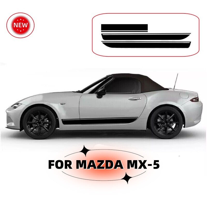 FOR MAZDA Graphics Car Hood Stripe Side Sticker Decals Kit Custom Models Fit