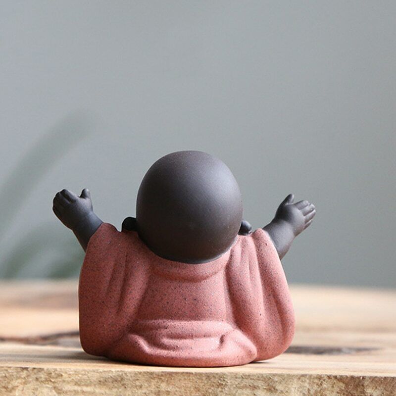 Happy Maitreya Buddha Tea Pet 1Pc Tea Favor Teahouse Ornament Ceramic Home Decor