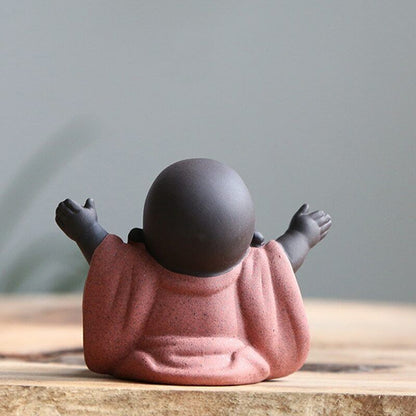 Happy Maitreya Buddha Tea Pet 1Pc Tea Favor Teahouse Ornament Ceramic Home Decor