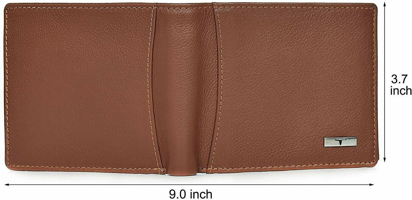 New Men's Brown Colour Leather Bi-fold Wallet Gift Item