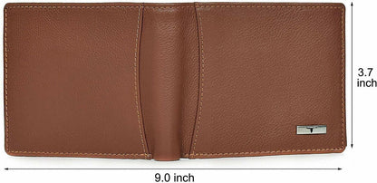 New Men's Brown Colour Leather Bi-fold Wallet Gift Item