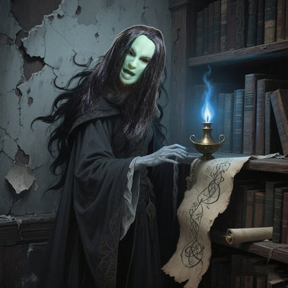 Halloween witch mask cosplay witch mask adult witch ghost party costume latex