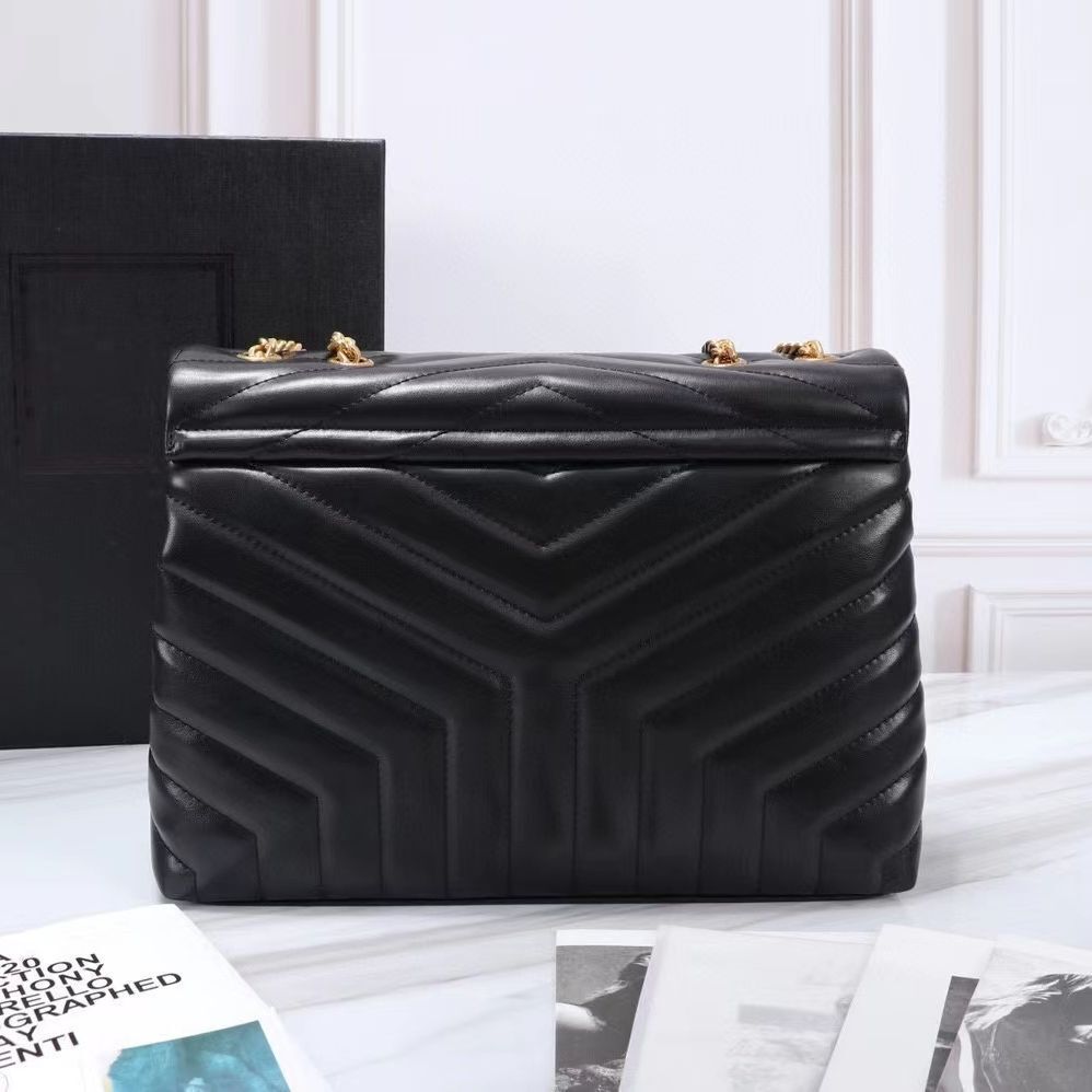Large Computer Bag Tote Diamond Pattern Bag Metal Chain Shoulder Crossbody Purse