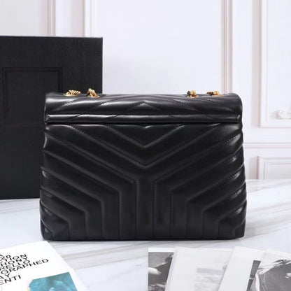 Large Computer Bag Tote Diamond Pattern Bag Metal Chain Shoulder Crossbody Purse