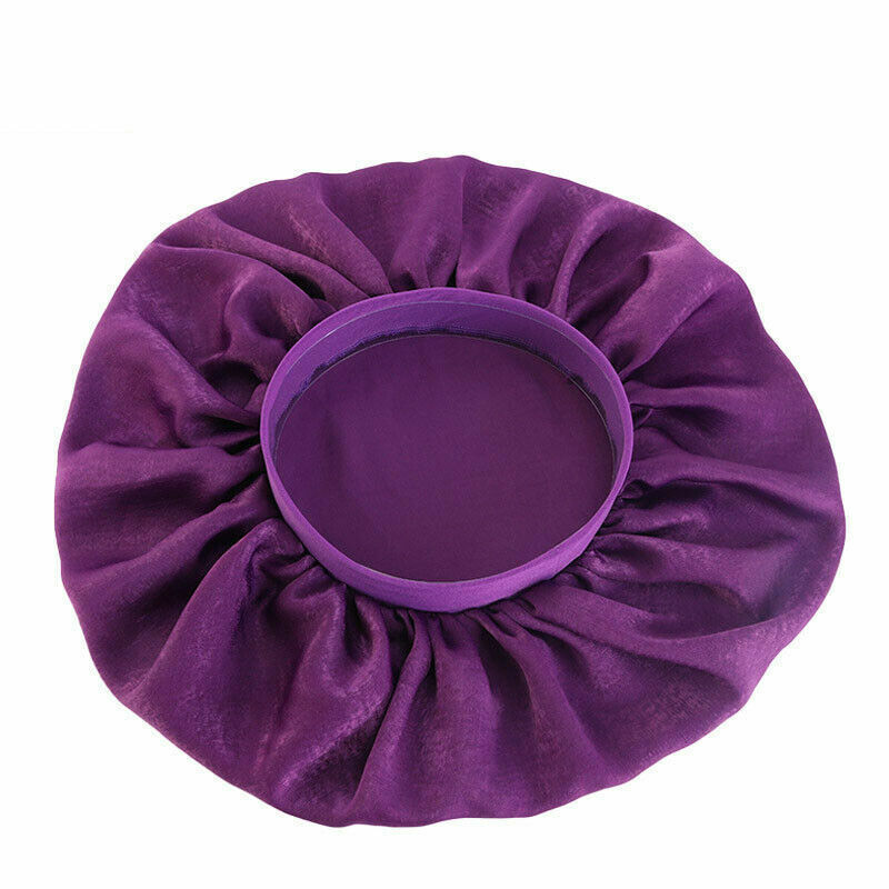 Silk Night Sleep Cap Hair Bonnet Hat Satin Wide Band Large Jumbo Head Cover Size