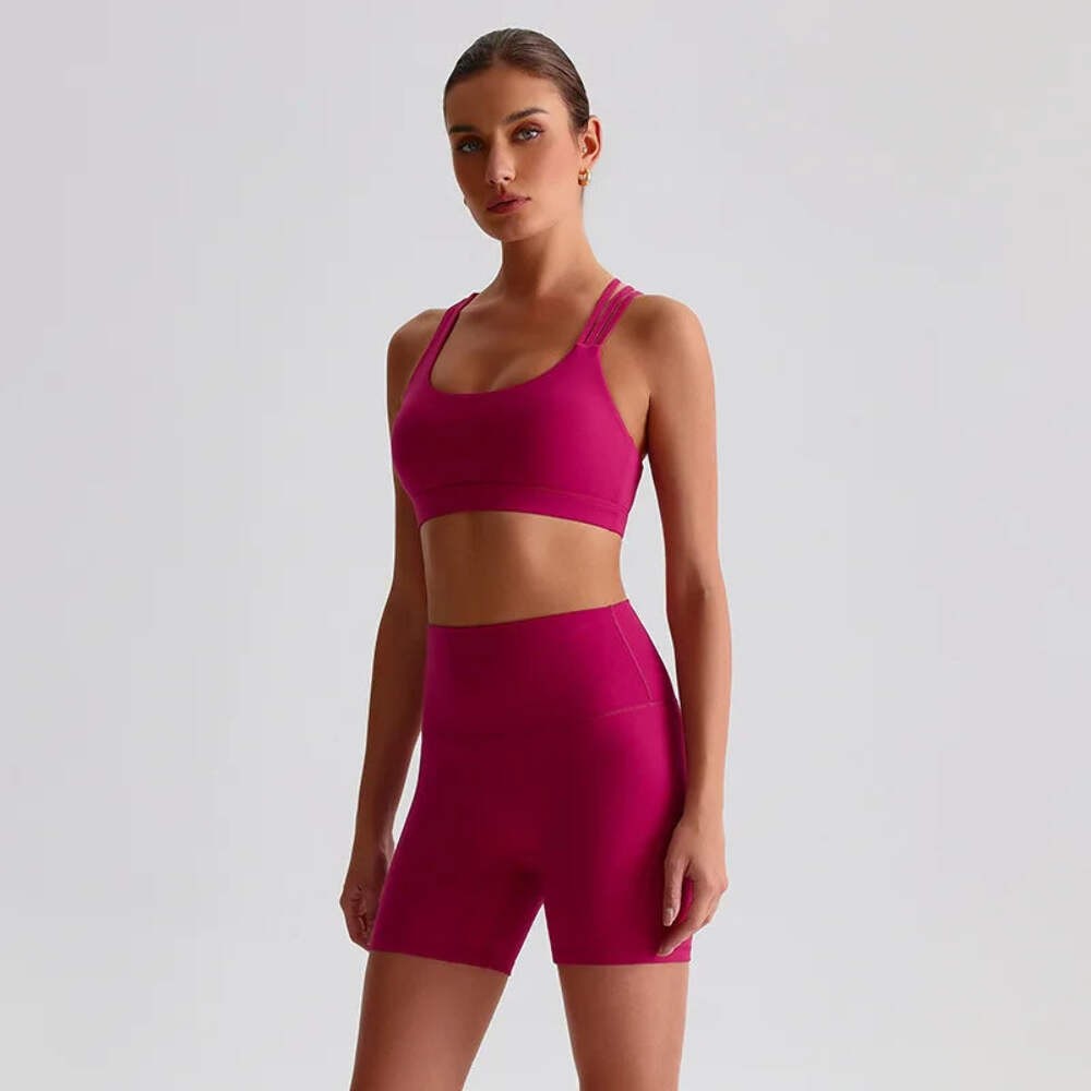 Women Gym Yoga Set – Spaghetti Strap Sports Bra & Leggings