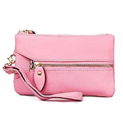 Casual Clutch Bag Genuine Cow Leather Zero Wallet Ladies Coin Purse Pocket Soft