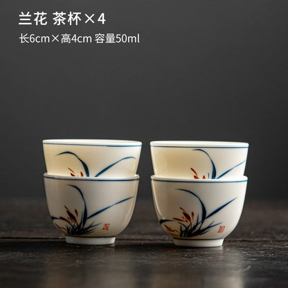 Tea Cup Tasting Cup Ceramics Mutton-fat Jade Kung Fu Little Tea Cup