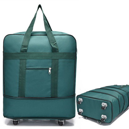 Large Capacity Foldable Luggage Trolley Bags Oxford Expendable Wheel Travel Bags