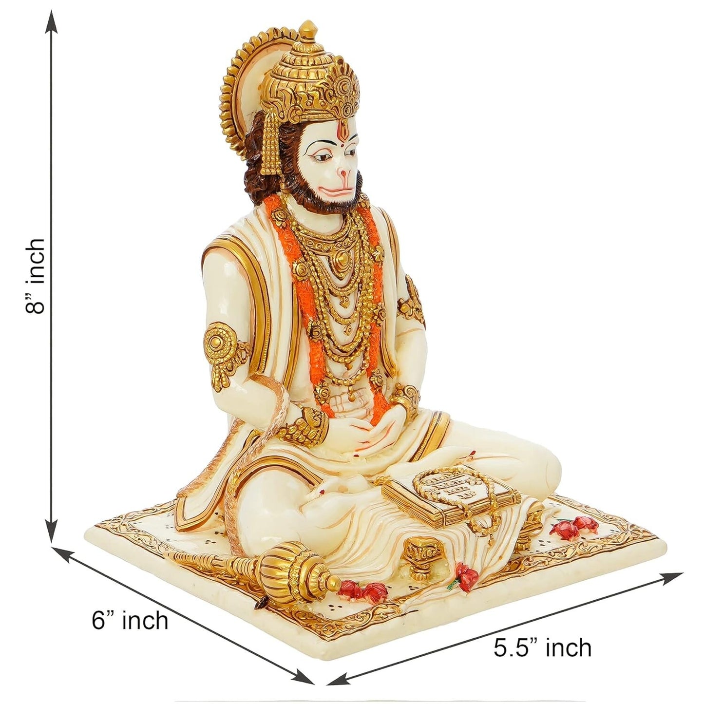 Hindu God Lord Hanuman on Sitting Position Statue Idol Figurine